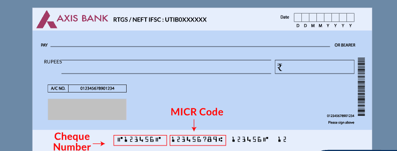 cheque number for axis bank