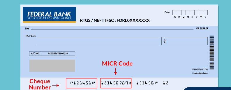 cheque number for federal bank