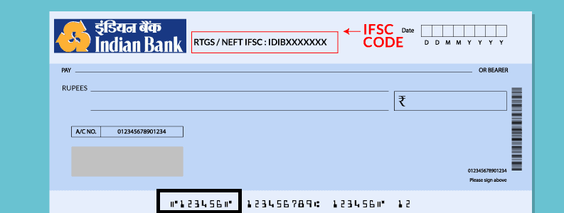 cheque number for indian bank