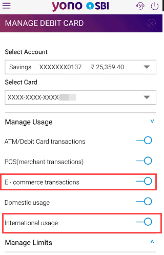 SBI-yono-International-transactions-usage