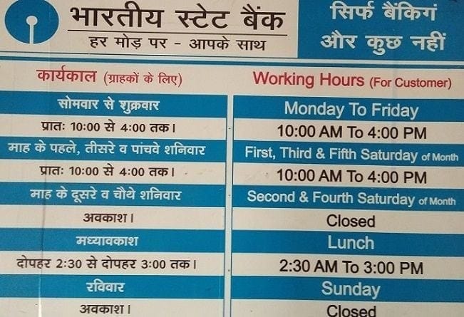 SBI Bank Timings 