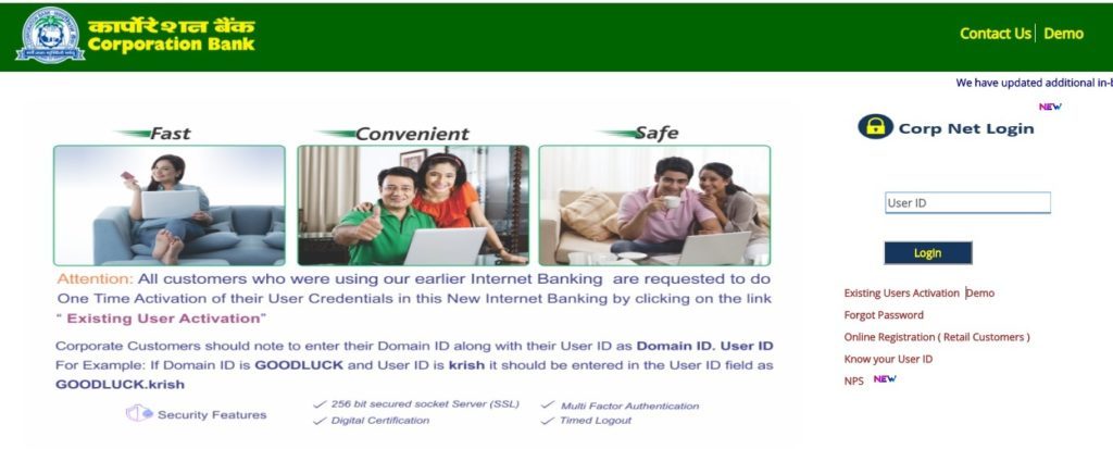 Activate Existing CorpNet Bank Users