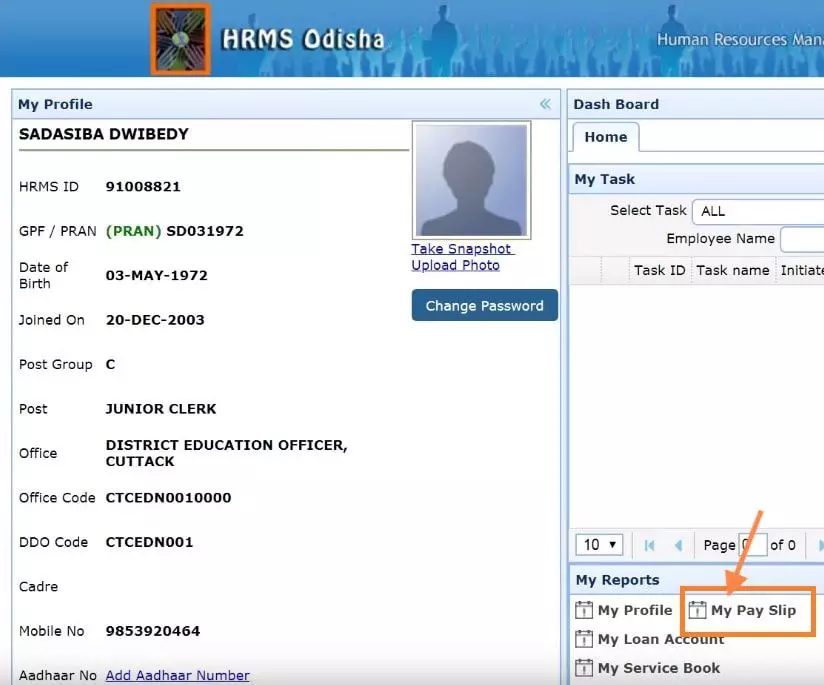 Download Odisha HRMS payslip 2020