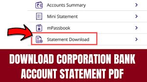 How can I download my statement from Corporation Bank net banking