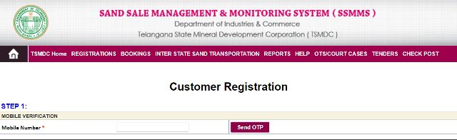 Process of Customer Registration for TS Sand Booking Process of Customer Registration for TS Sand Booking