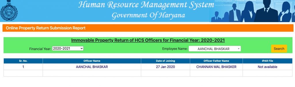 Property Return process on Intra Haryana portal after registration