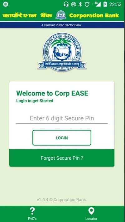 how to register corporation bank mobile banking