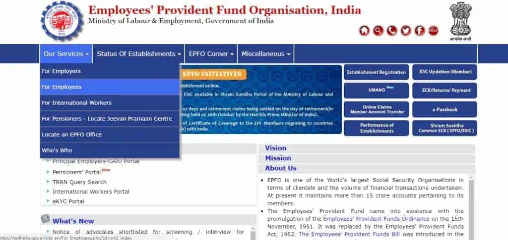 activate and login to the EPFO website using UAN