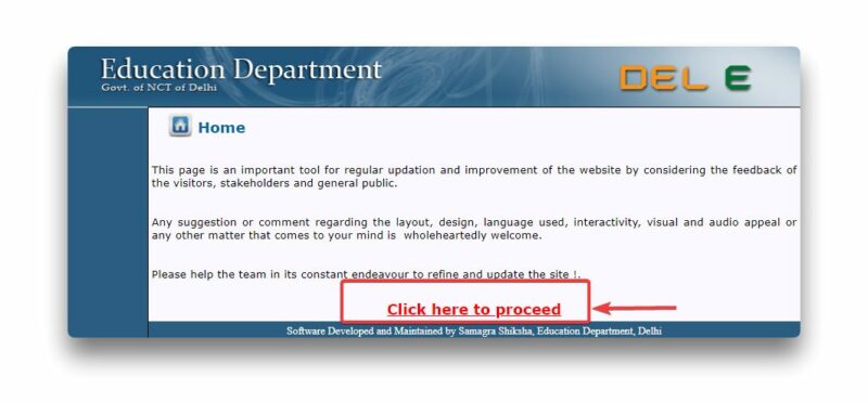 How to give feedback on the Delhi Education Department website