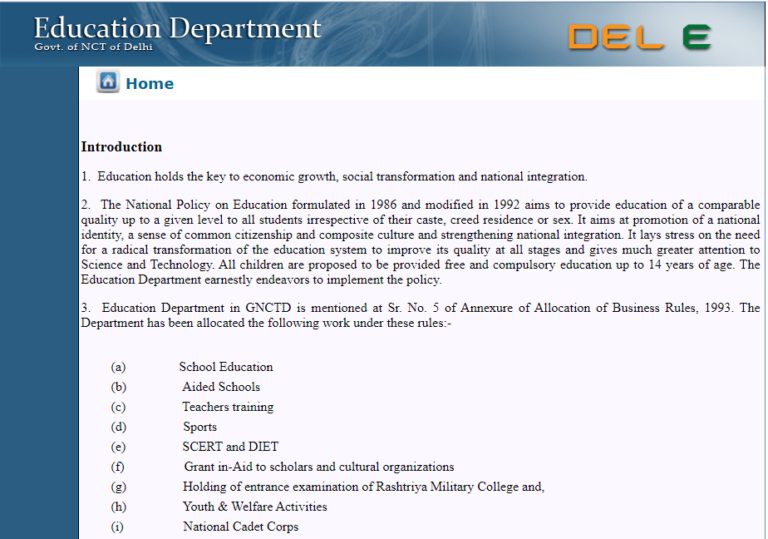 Procedure To View Information Regarding The Department