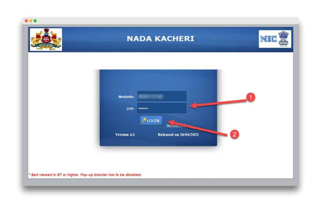 The application process for a caste certificate in Nadakacheri CV