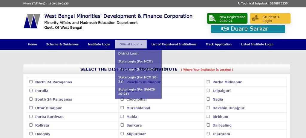 View List Of Registered Institution