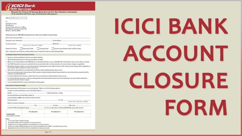 How To Close ICICI NRI Account
