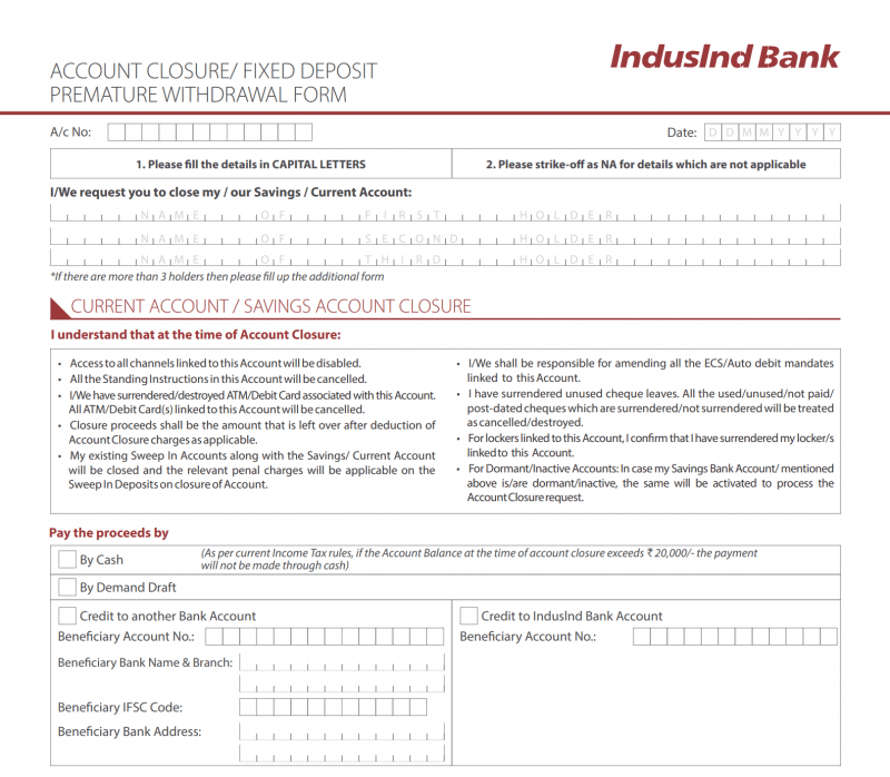 How To Close IndusInd Bank Account Online