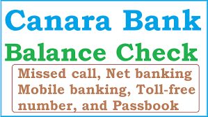 Canara Bank Balance Check Number 2021 Check Balance By Missed Call Or SMS