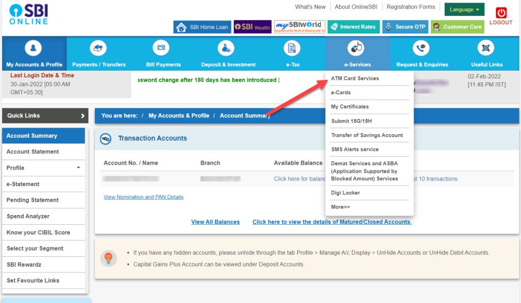 How to Activate SBI Debit Card Through Internet Banking 