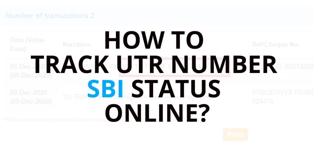 How To Track UTR Number SBI Status Online 